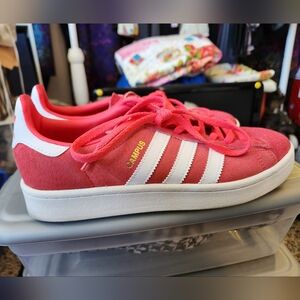 Adidas Campus tennis shoes in coral